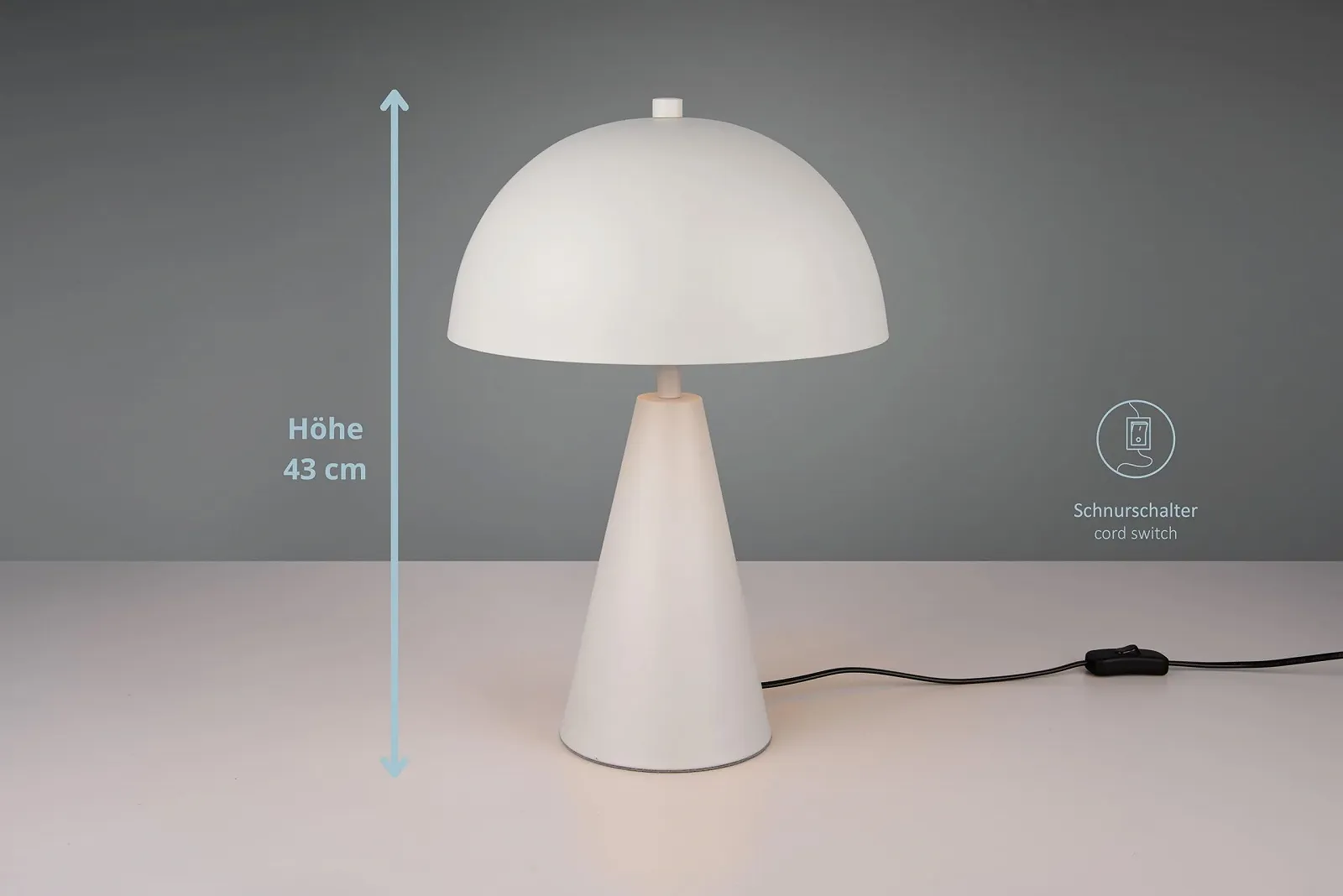 Настільна лампа Alfredo Метал E27 40 Вт 43 x 30 см Теплий сірий, фото №3