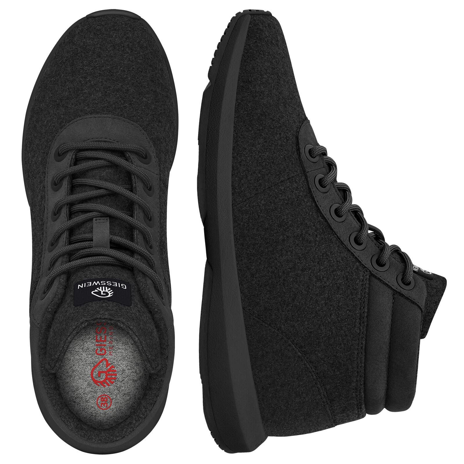 Кросівки GIESSWEIN Wool High Top Чоловічі - Зимові Кросівки з мериносової вовни для чоловіків, утеплені зимові Кросівки для сніжної погоди, зимові Кросівки для активного відпочинку з мериносової вовни, фото №4