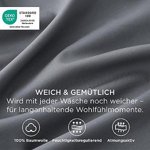Наволочка BEDSURE 80 x 80 см, комплект 2 шт. - 100% хлопок, наволочки на подушки с молнией, антрацитово-серый synthetic.ua - Фото 1