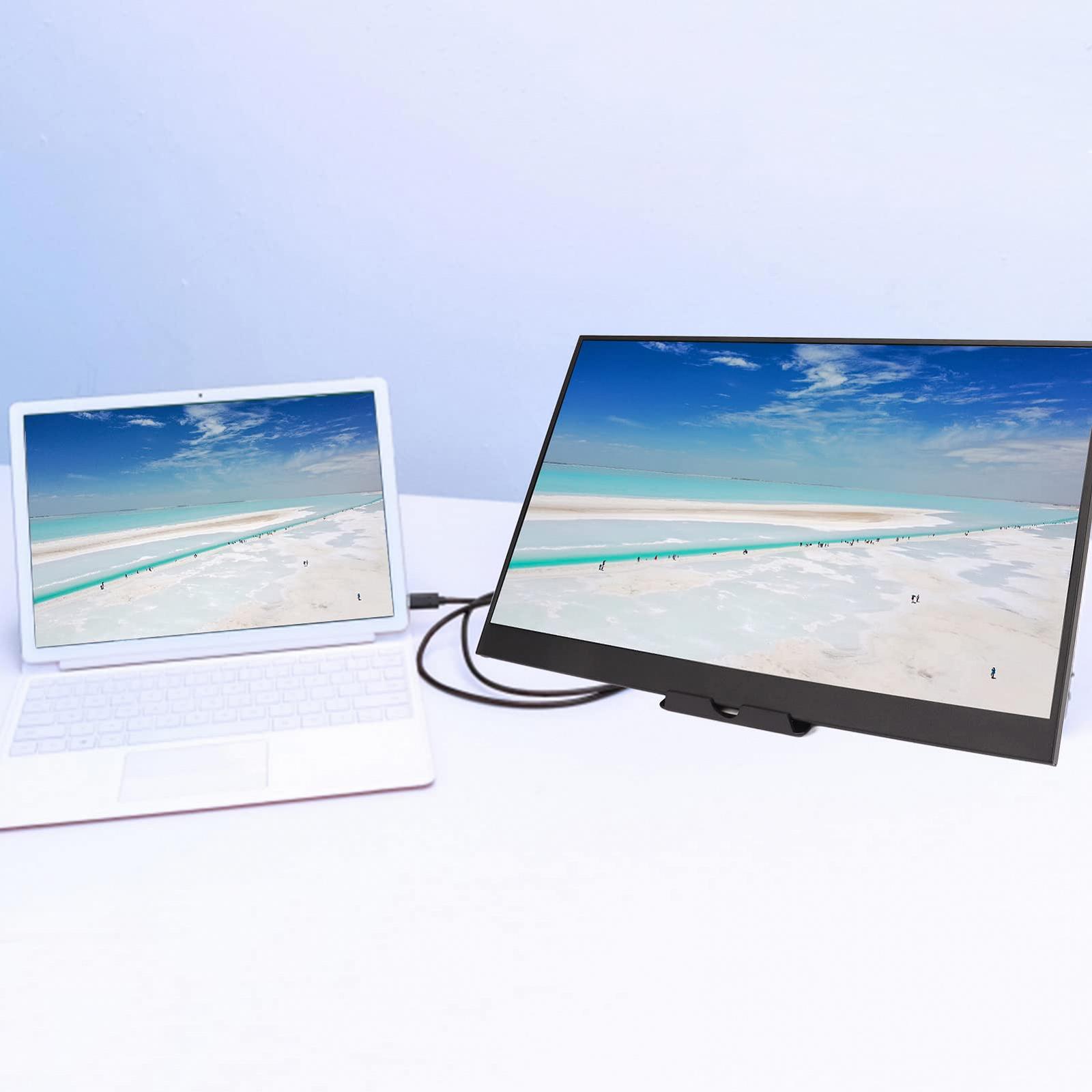 Портативний Монітор 17.3 дюйма 2K HD для Мобільних Телефонів Комп'ютер Ігрових Пристроїв з Подвійним Інтерфейсом HD Type C, фото №5