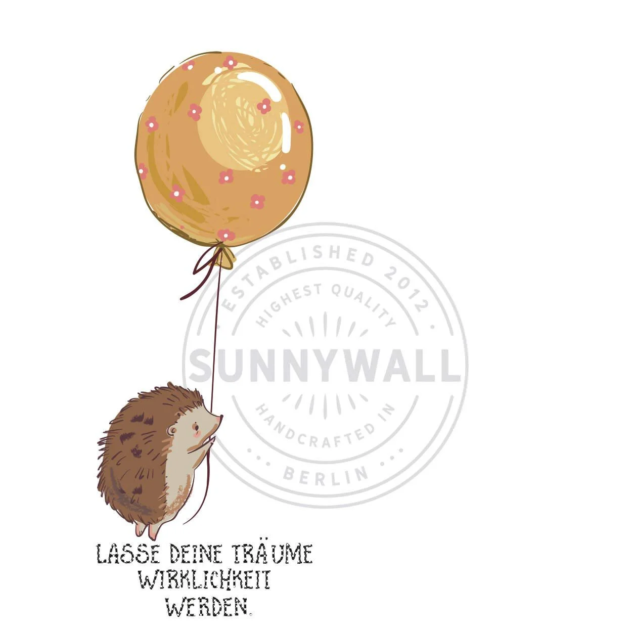 Наклейка на стіну Sunnywall Hedgehog Lasse Deine Träume Wirklichkeit Werden Розмір 2, фото №2 Наклейка на стіну Sunnywall Hedgehog Lasse Deine Träume Wirklichkeit Werden Розмір 2, фото №2