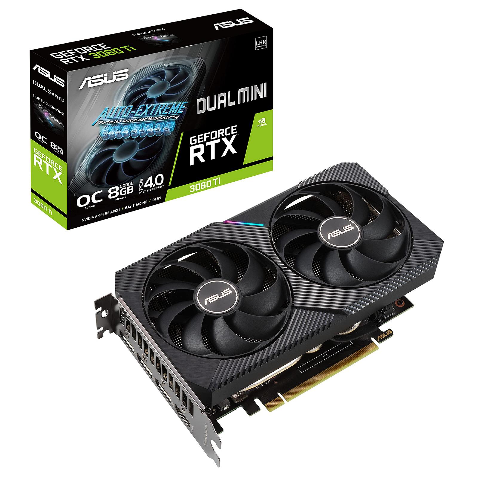 Відеокарта ASUS Dual GeForce RTX3060 TI Mini 8G V2 OC Edition чорна, фото №1