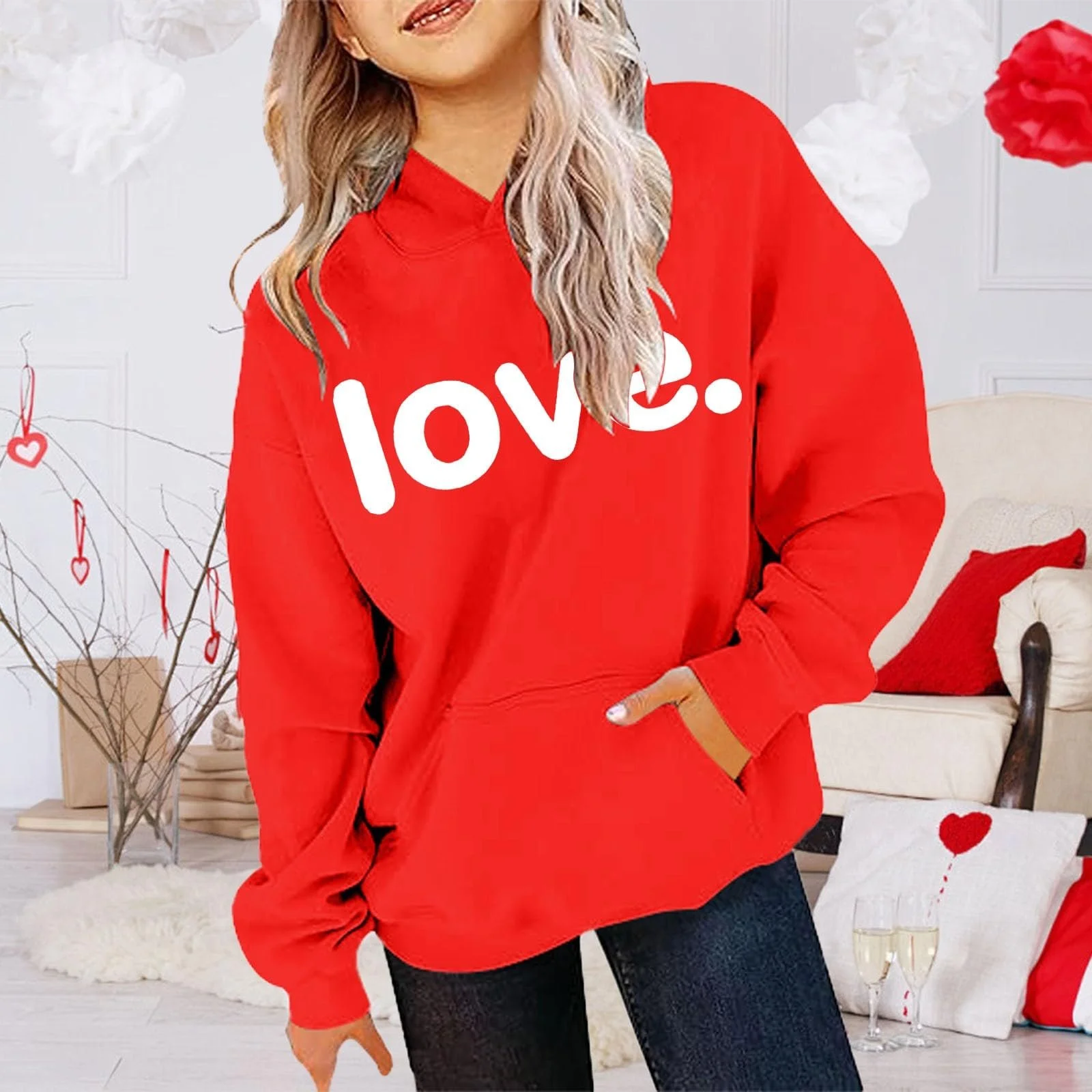 Толстовка на День святого Валентина Мінімалістична, фото №3