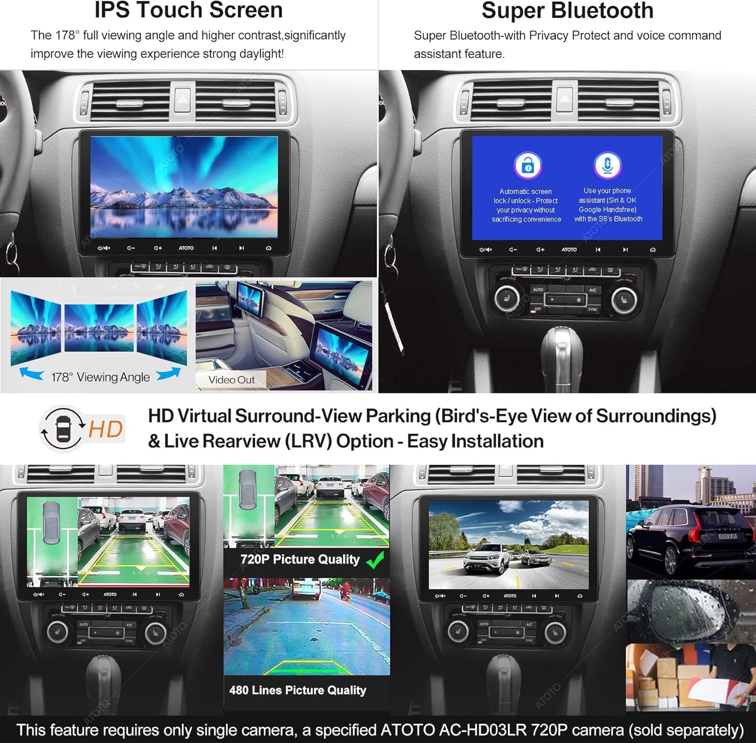 Штатная автомагнитола ATOTO S8 для Volkswagen / 10.1" / Сенсорная / 3/32Гб / Android 10 / Apple CarPlay / Android Auto / Bluetooth / WI-FI / GPS / AUX, фото №4
