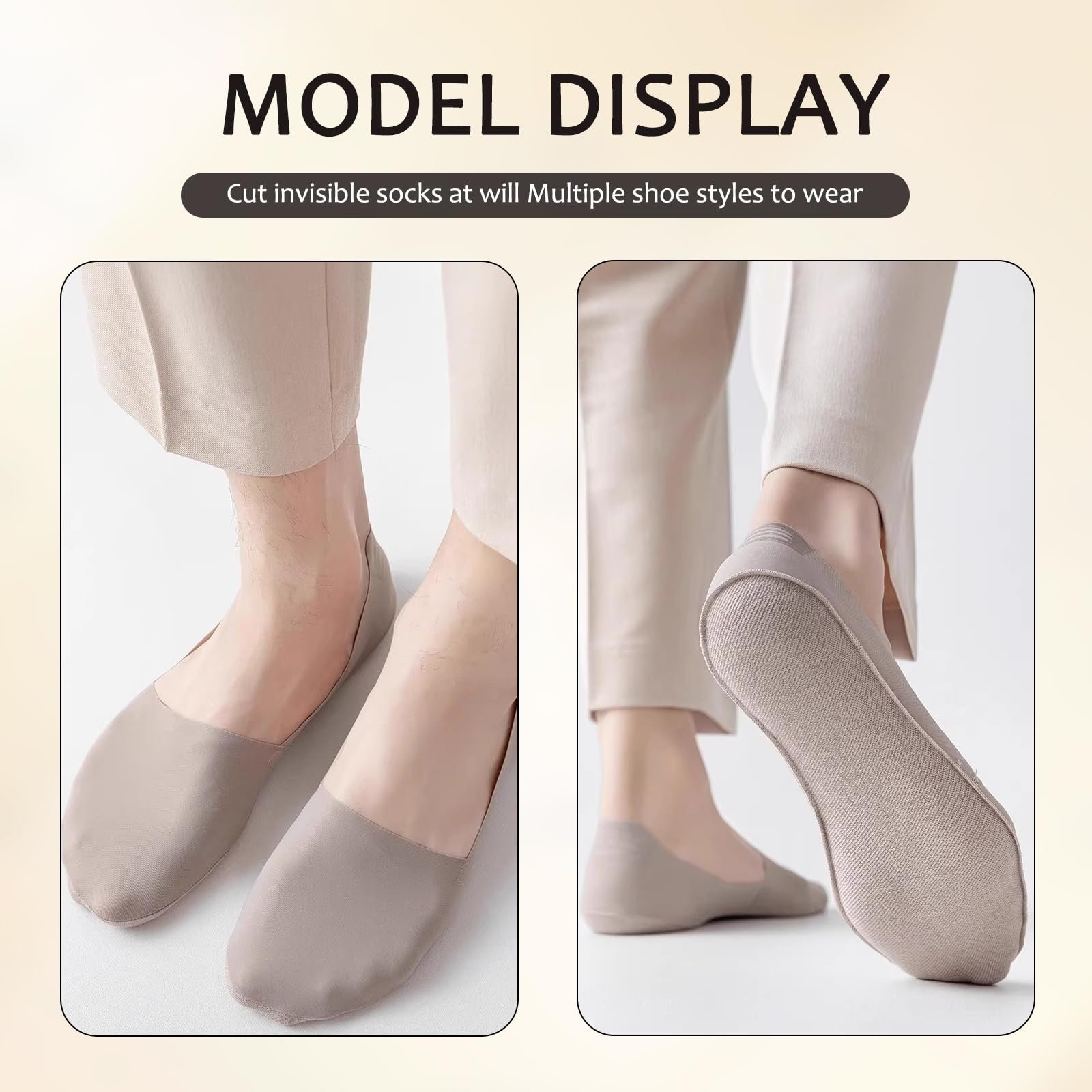 Носки щиколотки Женские 39-42 Khaki, бежевый, 39 -, фото №5