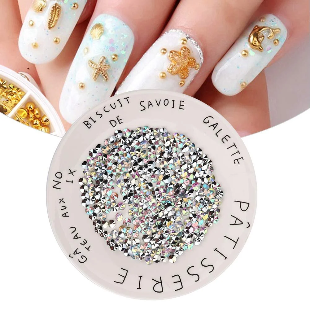 Стрази акрилові 8мм 1000 шт AB Кольорові, фото №5