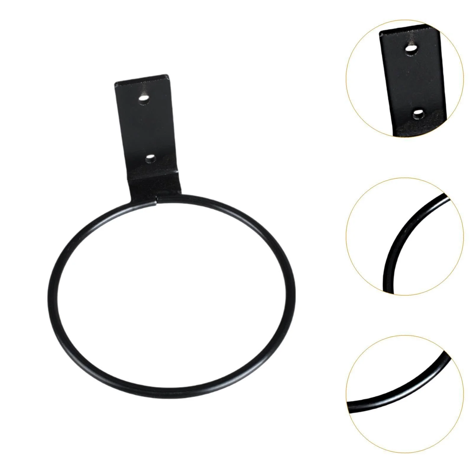 Кільце-тримач для квіткового горщика Настінне Металеве Чорне, фото №5