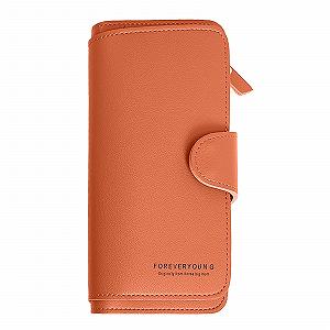 Кошелек длинный Mode Leder однотонный на молнии с отделением для карт и ID карманами женский клатч коричневый - Фото 1
