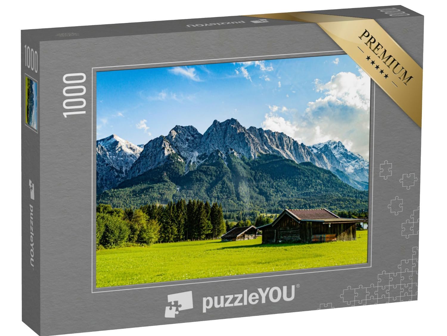 Пазл puzzleYOU Nature, Bavaria, Germany 1000 элементов "Цугшпитце из Грайнау/Гармиш-Партенкирхен с озера", фото №1