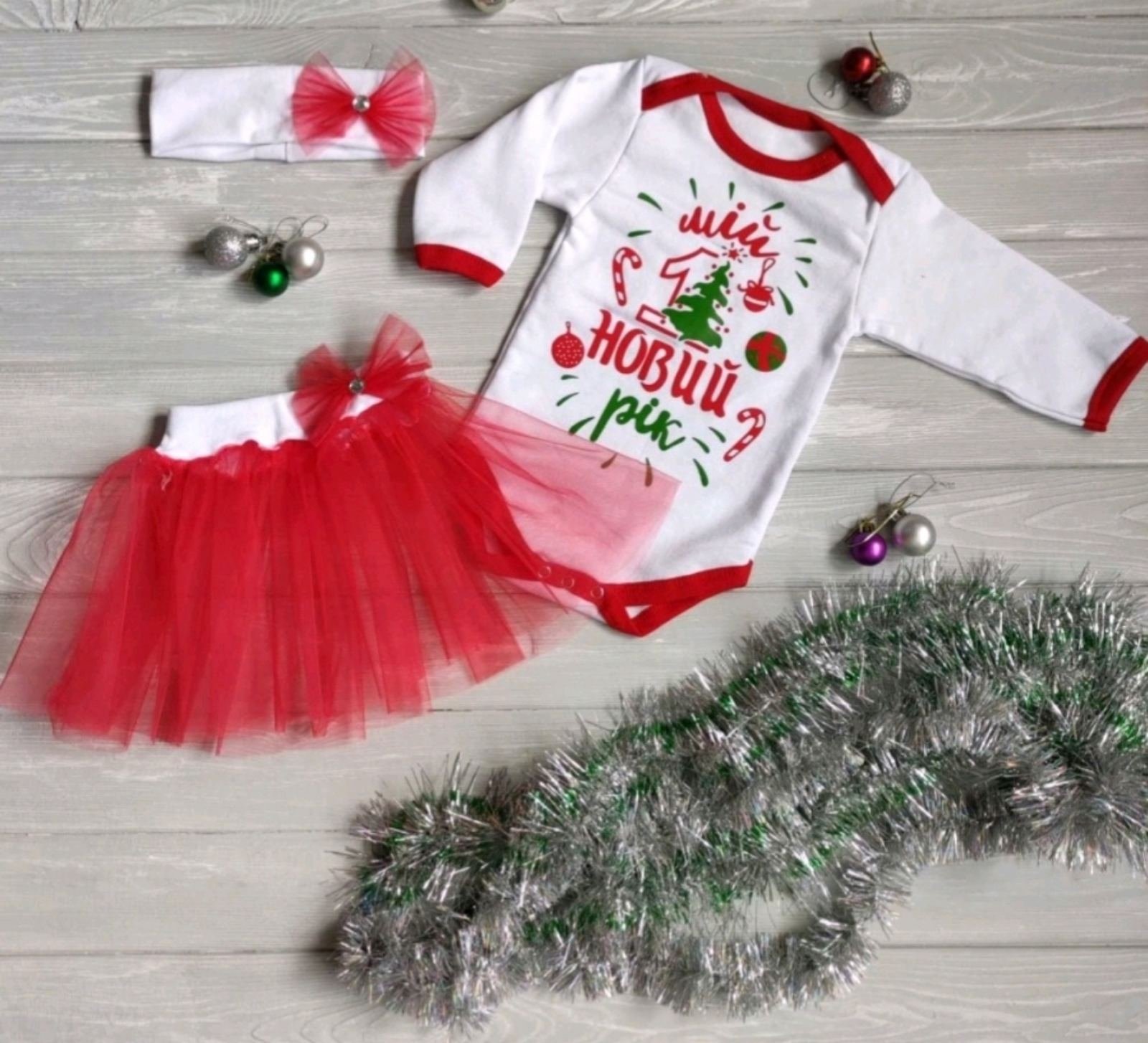 Новорічний костюм-трійка «мій перший новий рік» 🎄❄️ від 68 до 86 см, фото №2
