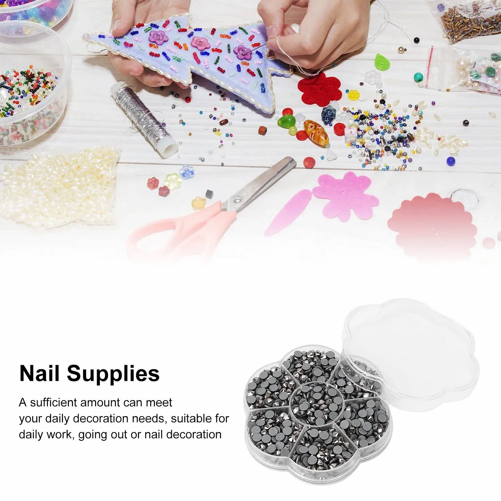 Стрази Скляні Прозорі для декорування Чорний (JM201), фото №4