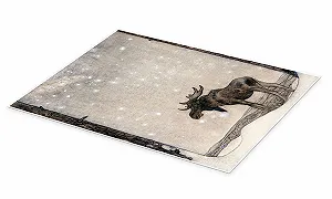 Постер John Bauer Elk in Snow 50 x 70 см настінна картина декор synthetic.ua - Фото 1