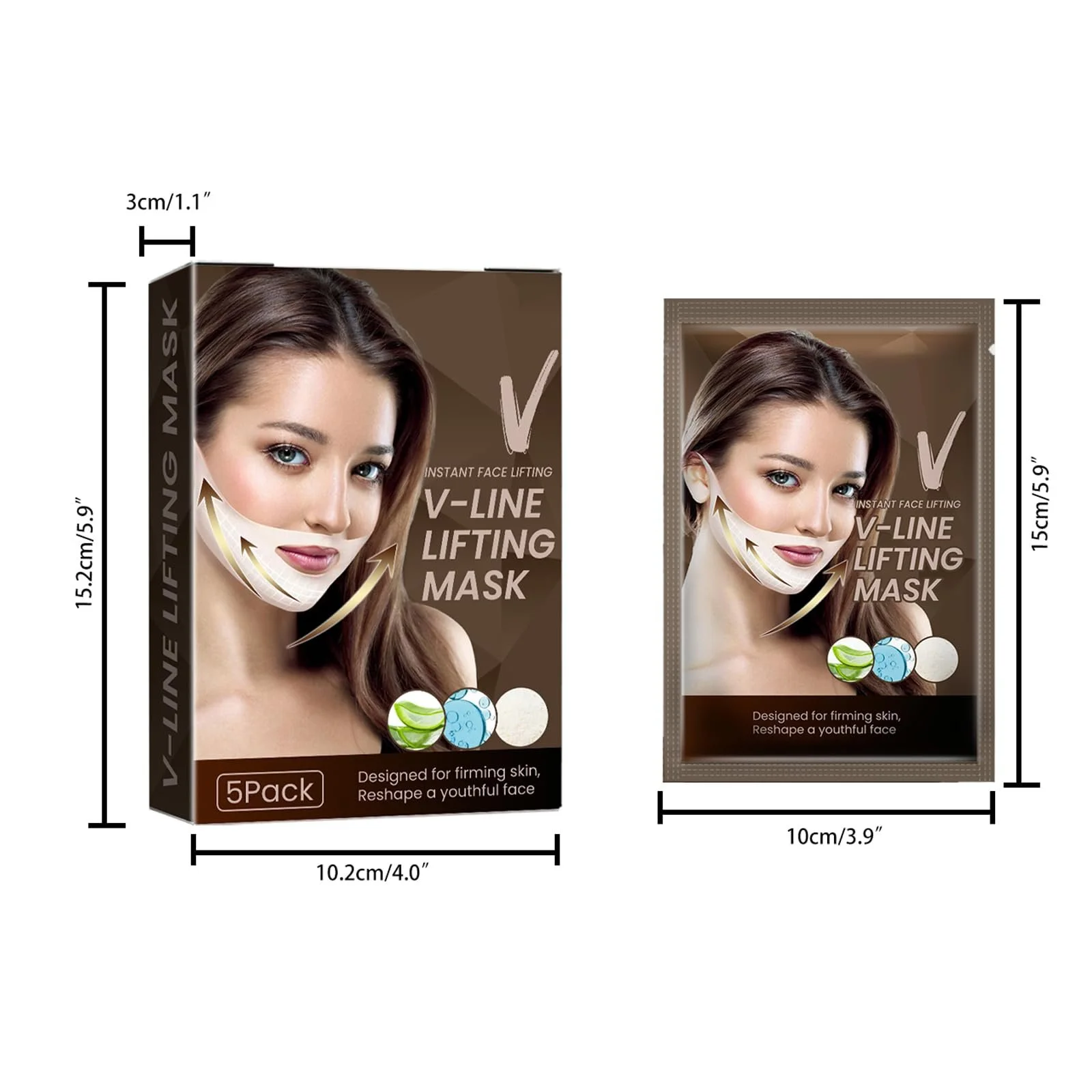 Маска Dyceittdia V-лінія 5 штук, маска для підтяжки V-лінії, фото №3