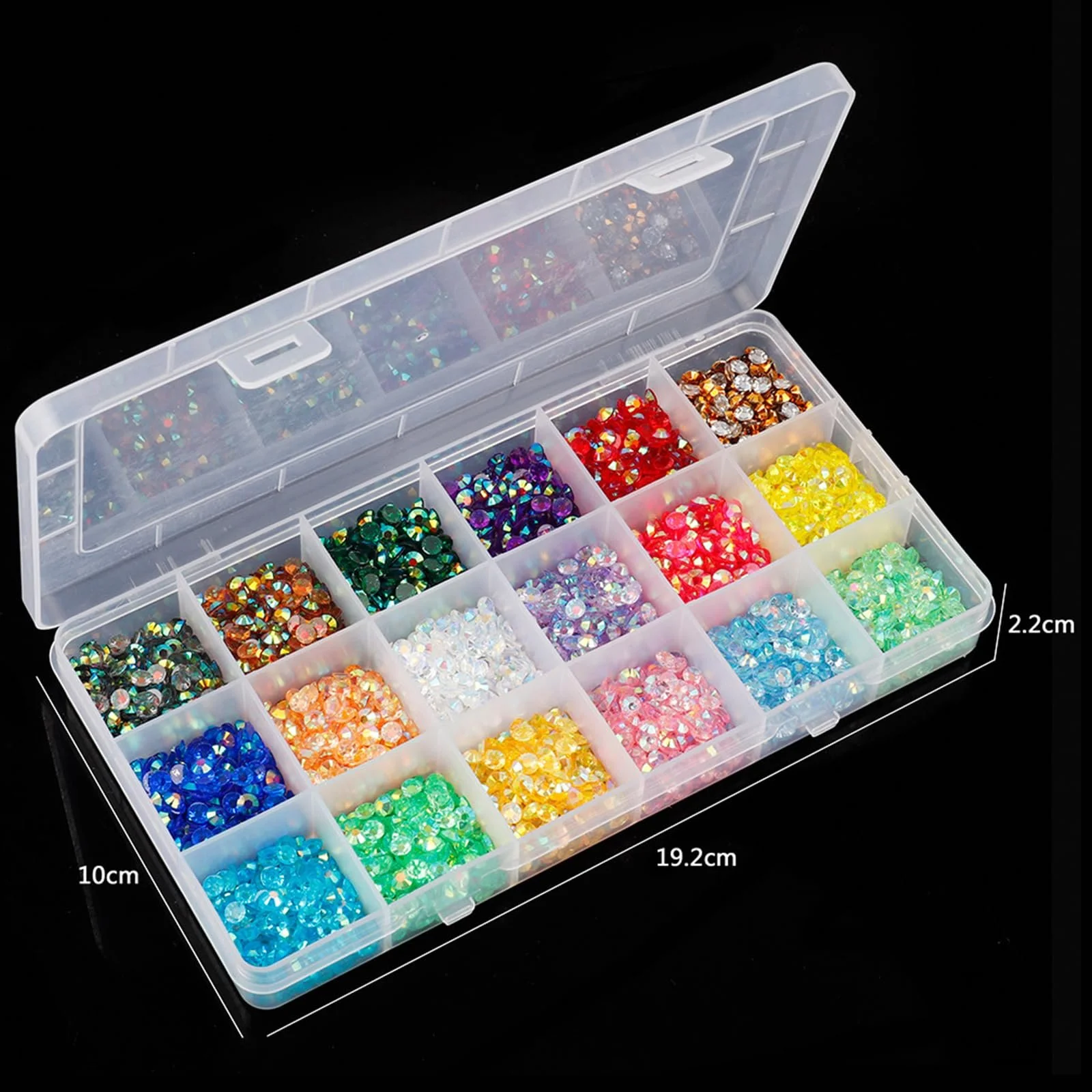 Стразы Плоские смоляные кристаллы AB Jelly 3 мм 18 цветов Радужные самоцветы для чашек, одежды, обуви, макияжа, дизайна ногтей, DIY поделок, фото №7