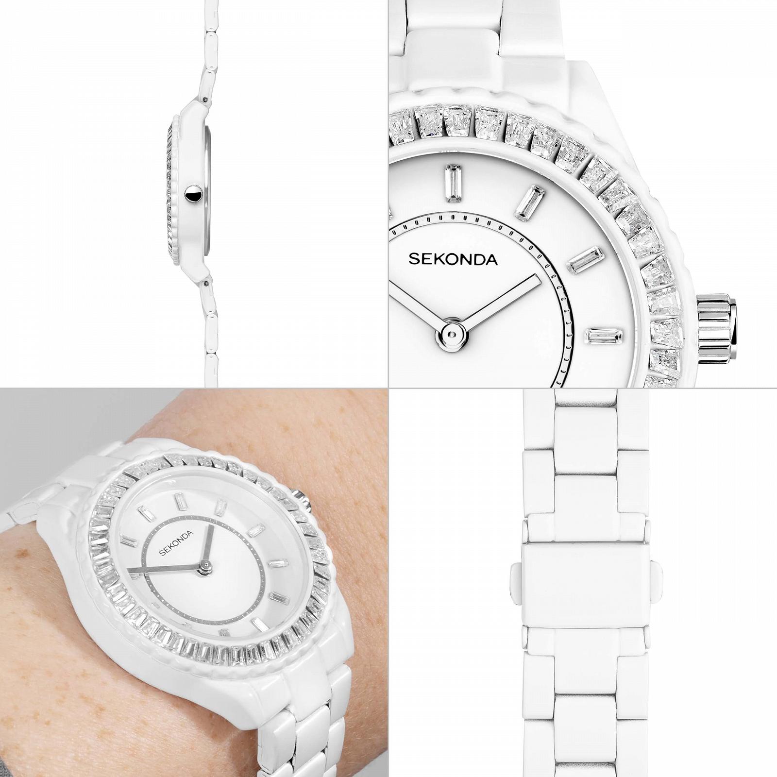 Годинник Кварцовий Жіночий Sekonda Margot Classic Аналоговий Білий Ремінець з нержавіючої сталі, Білий, фото №2