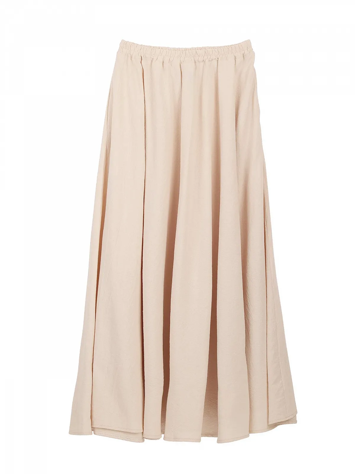 Жіноча Спідниця-максі Льняна Однотонна з Бічними Кишенями Еластична Талія, фото №1