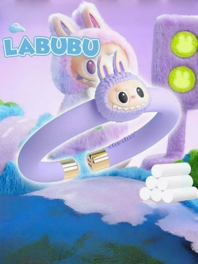 Браслет Лабубу Labubu захист від комарів дитячий фіолетовий, фото №1