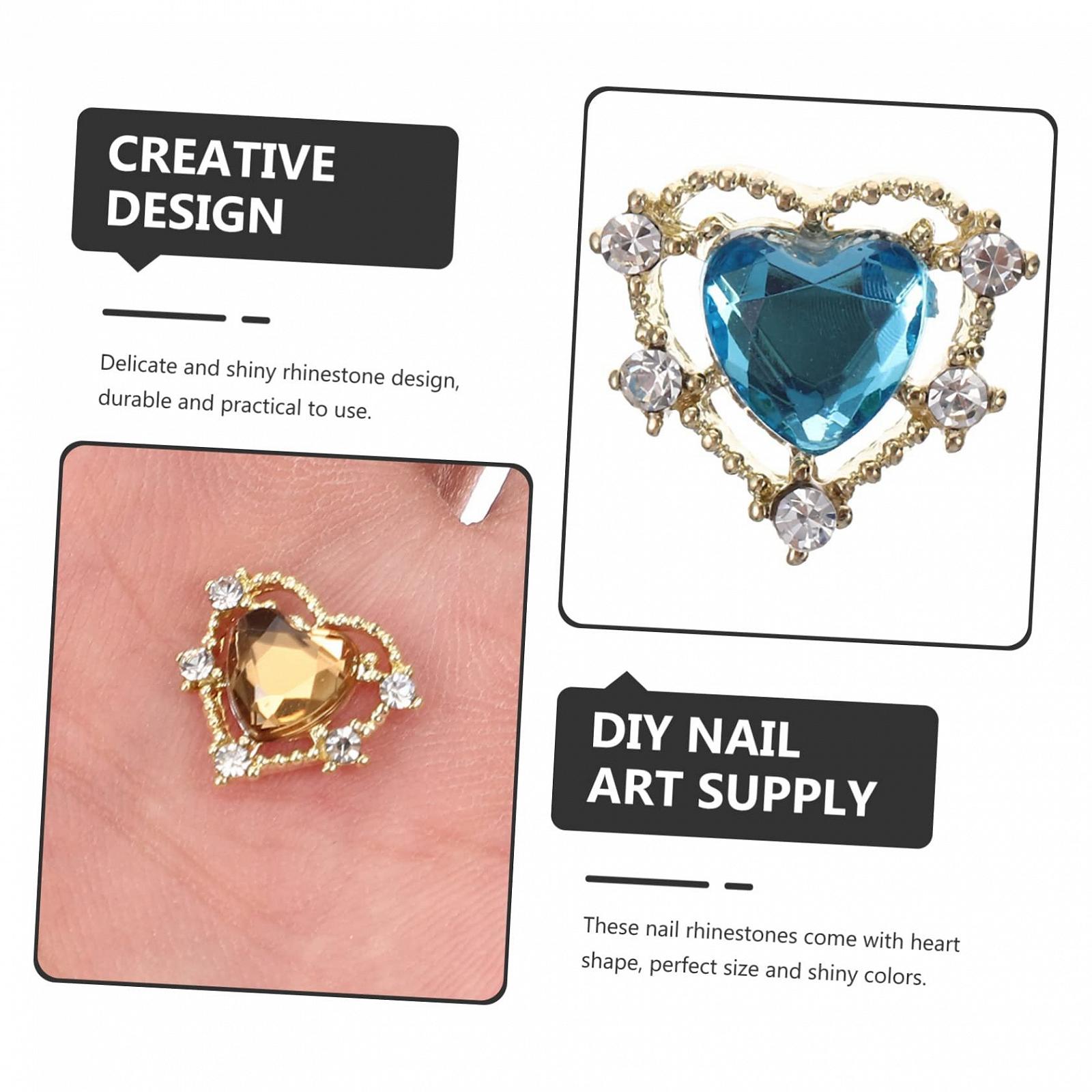 Патчі для нігтів Healeved Прикраса для нігтів Серце 30 шт золотий та срібний, фото №7