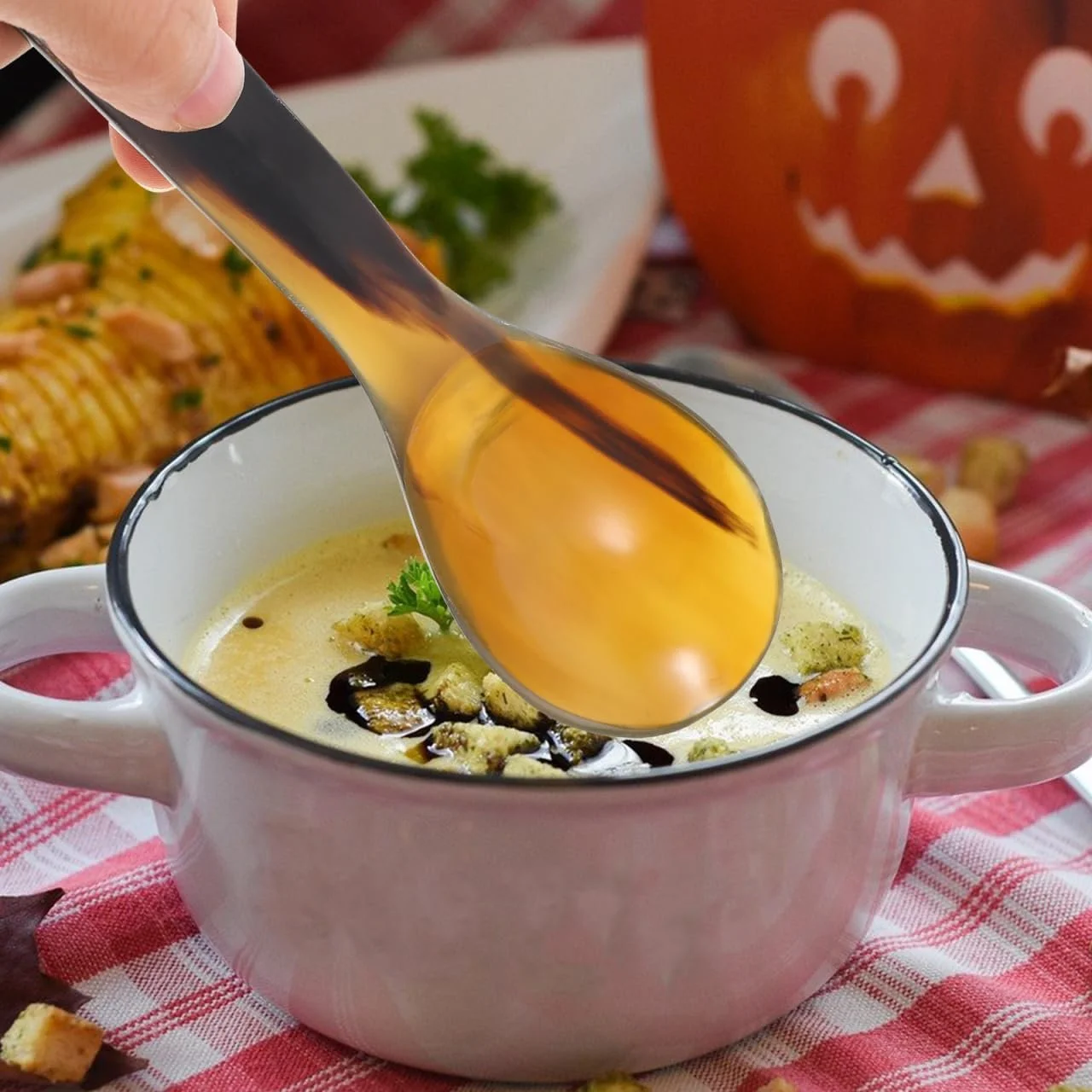 Ложка з ручкою з рогу буйвола Cabilock, набір з 2 штук, фото №9