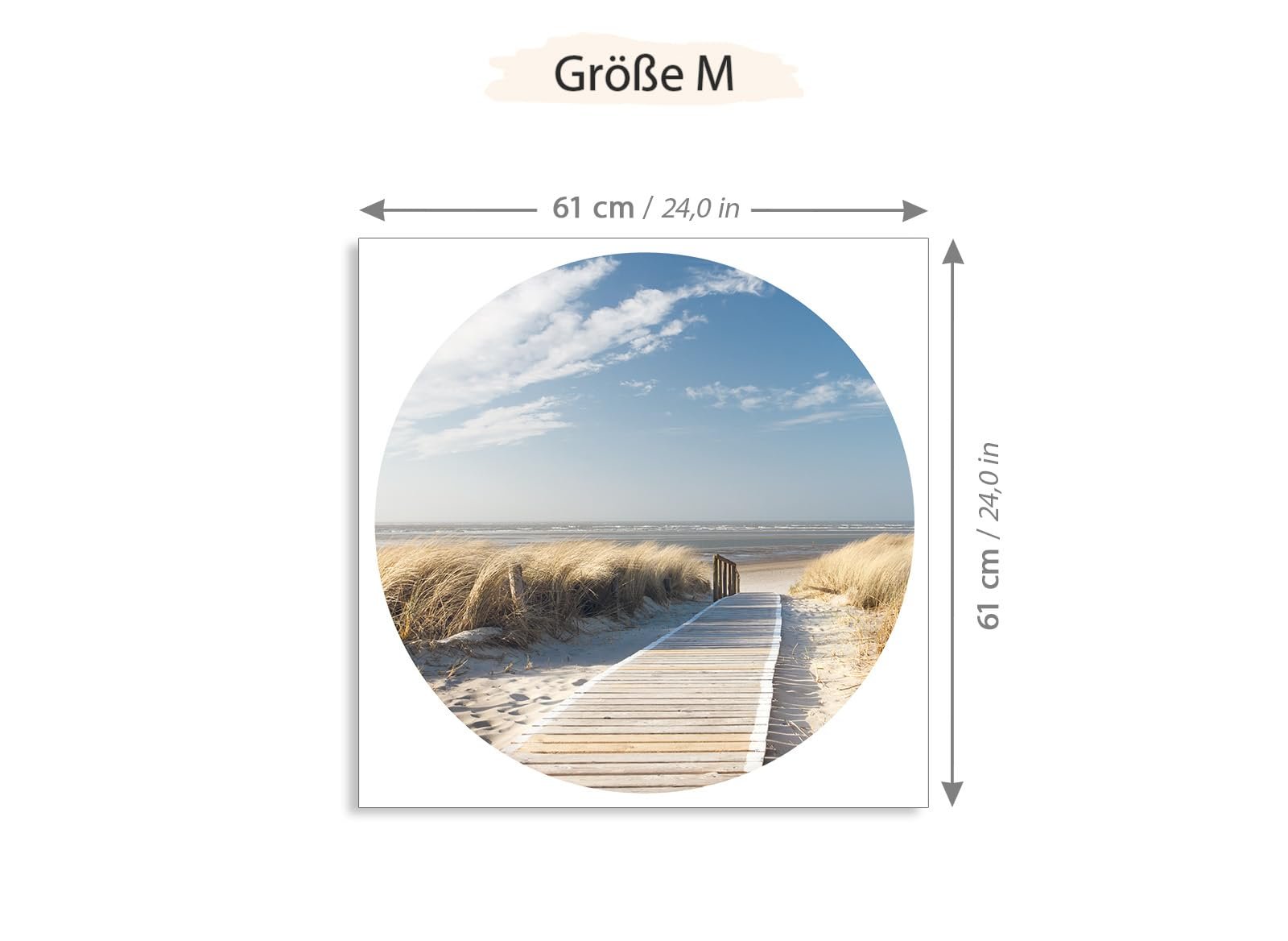 Наклейка на стіну Grandora DL706-2 Sea Beach Кругла Самоклейна 60 см, фото №4