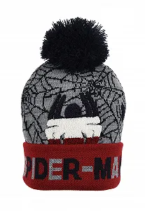 Шапка детская с помпоном Sun City Spider-Man, серая - Фото 1