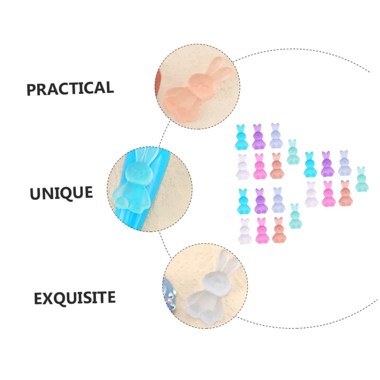 Украшения для ногтей Кролик WOONEKY, 30 шт., фото №5