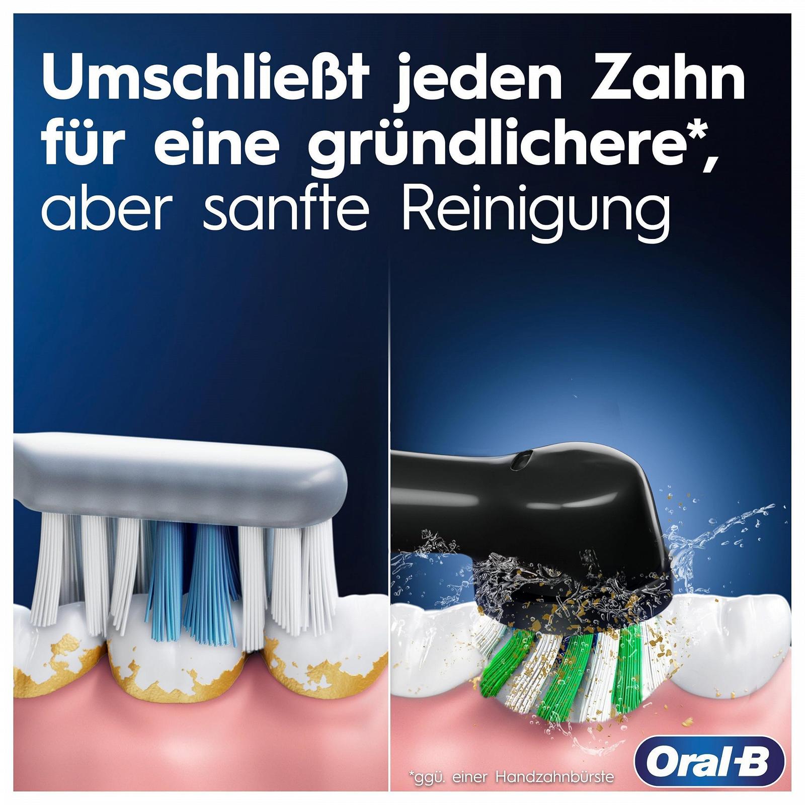 Электрическая зубная щетка Oral-B Vitality Pro, двойная упаковка, 2 сменные щетки, 3 режима чистки, черный/фиолетовый, фото №2