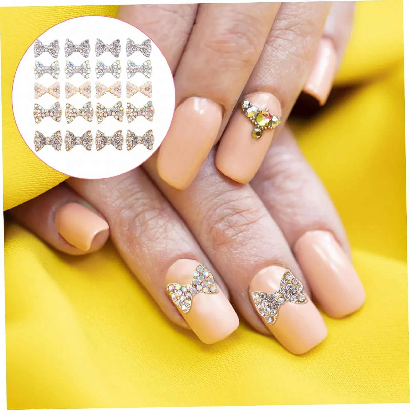 150 шт. Стрази та банти для творчого дизайну нігтів, фото №2