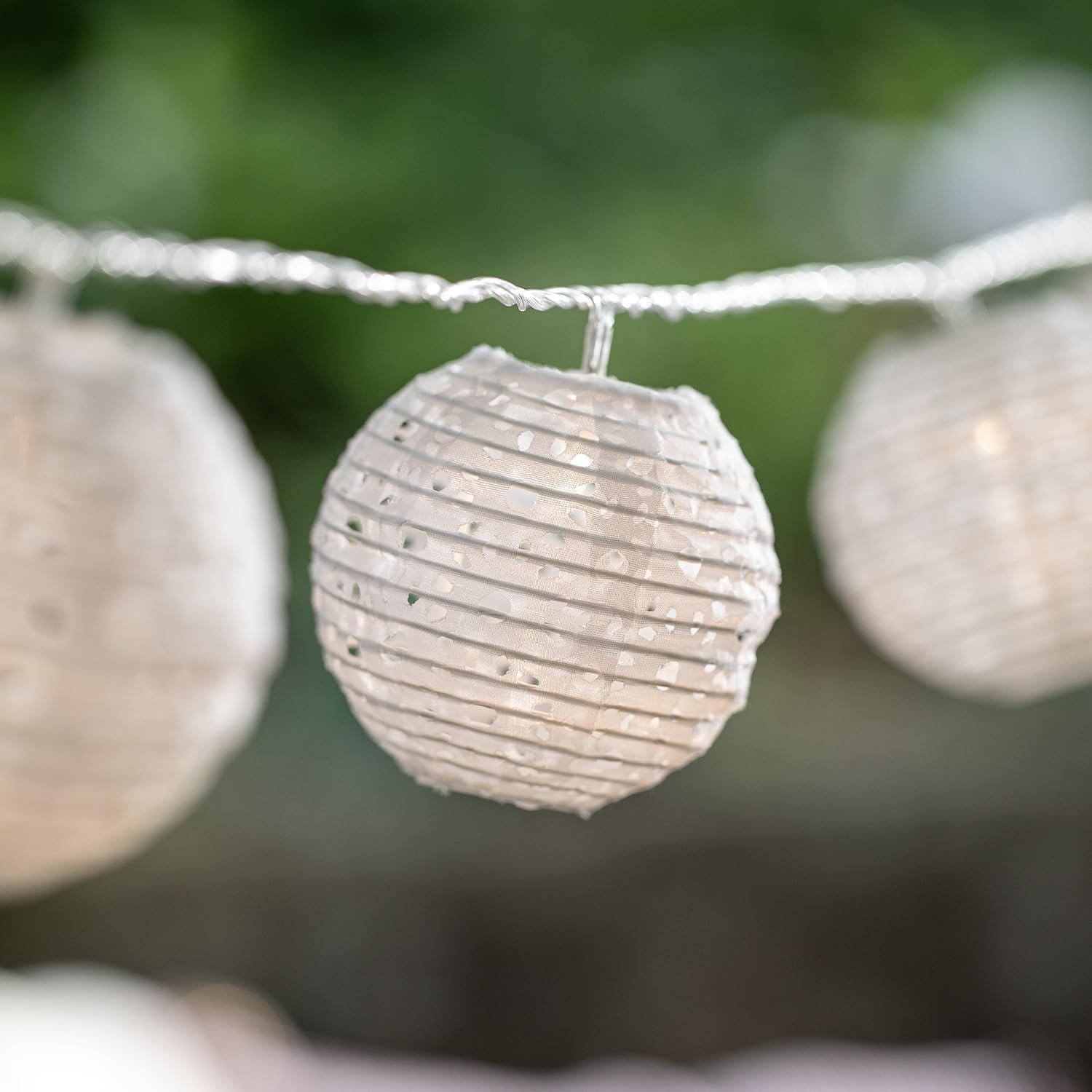 Гирлянда Lights4fun LED 20 Lanterns, влагостойкая, теплый белый свет, для помещений и улицы, фонарики, фото №3