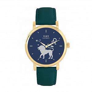 Женские часы Toff London Leo, корпус 38 мм, водонепроницаемость 3ATM, кварцевый механизм, темно-синий - Фото 1