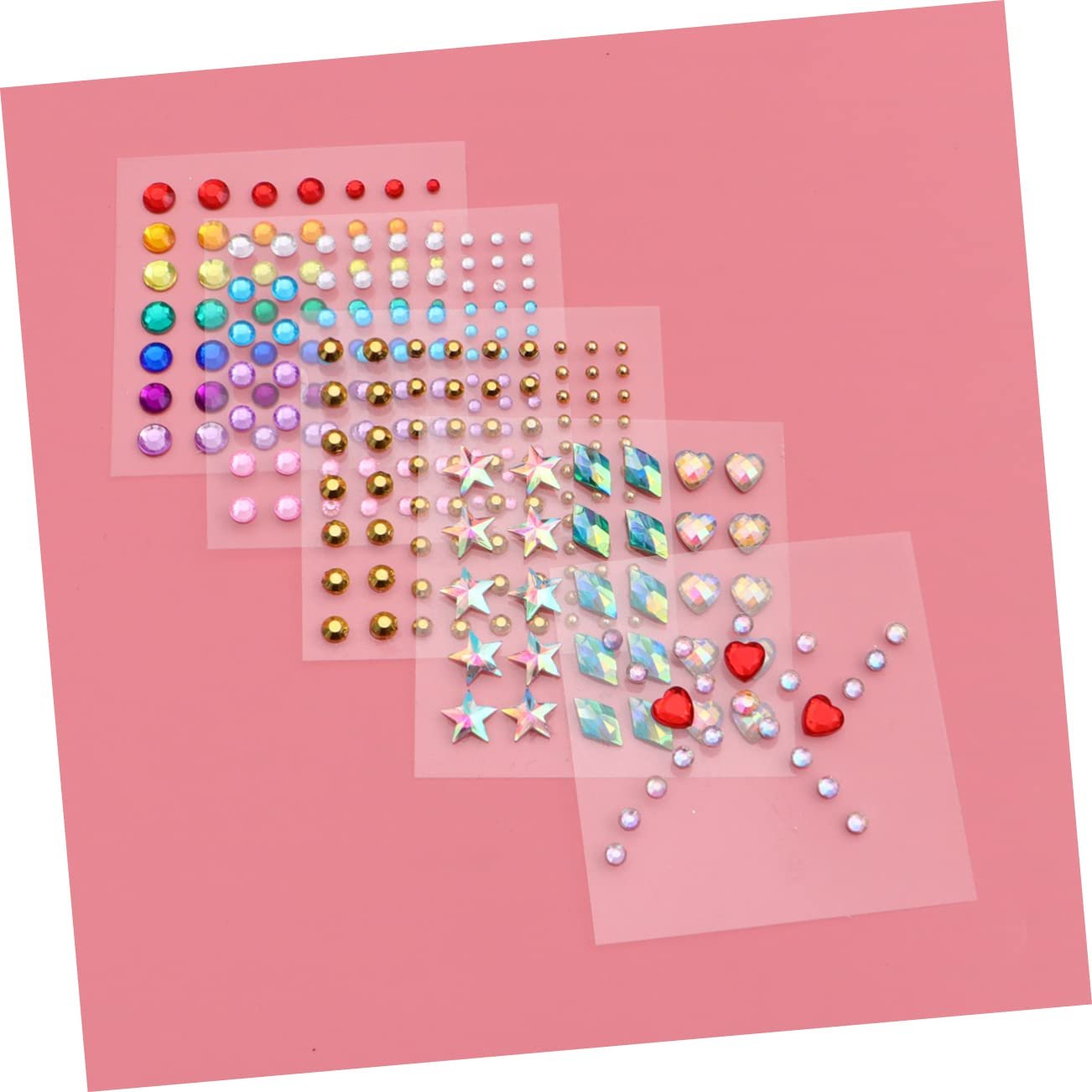 Наклейки Стразы Beavorty Плоские Стразы для Тела Лица Глаза Драгоценности для Лица Маникюр Форма Декор Кристалл 3D, 10 листов, фото №8