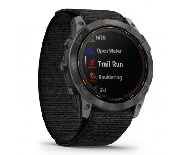 Смарт-годинник Garmin Enduro 2 Sapphire Carbon Gray DLC Titanium with Black UltraFit Nylon Strap (010-02754-13), фото №3