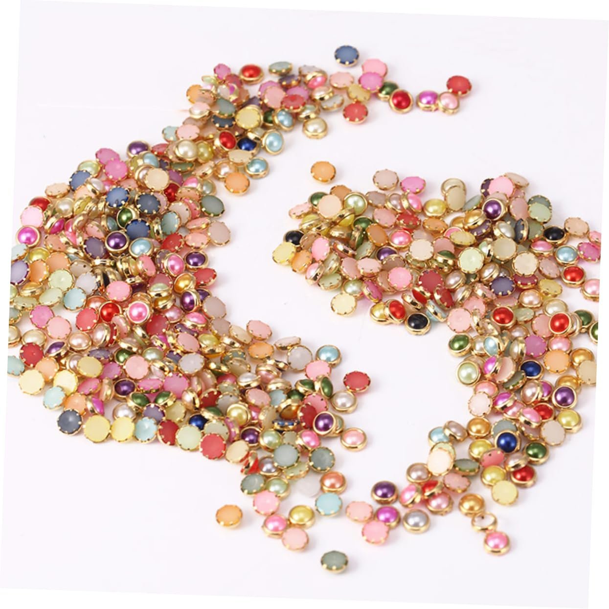 Стрази для нігтів круглі FRCOLOR 2000 шт. Різні кольори, фото №5