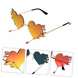 Сонцезахисні окуляри Серце Без оправи Модні декоративні synthetic.ua - Фото 1