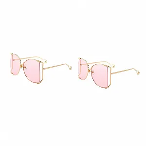 Солнцезащитные очки Круглые PACKOVE 2St Модные цвета - Фото 1