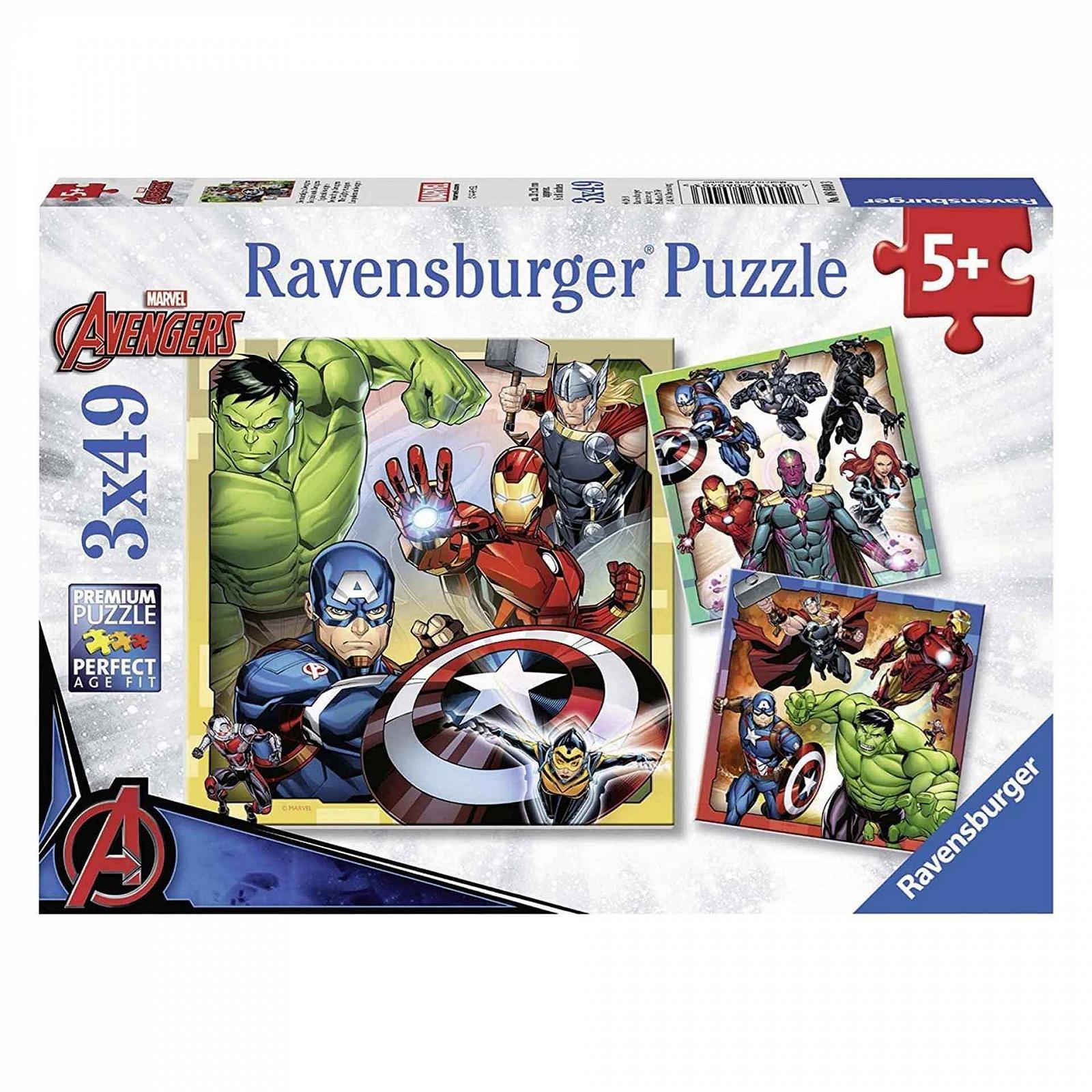 Пазлы Ravensburger Marvel Avengers Assemble 3x49 элементов, фото №1