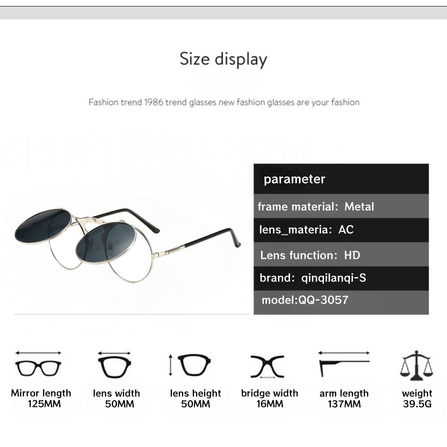 Сонцезахисні окуляри Steampunk qinqilanqi-S Retro Metal для чоловіків і жінок, круглі, металева оправа, фото №4
