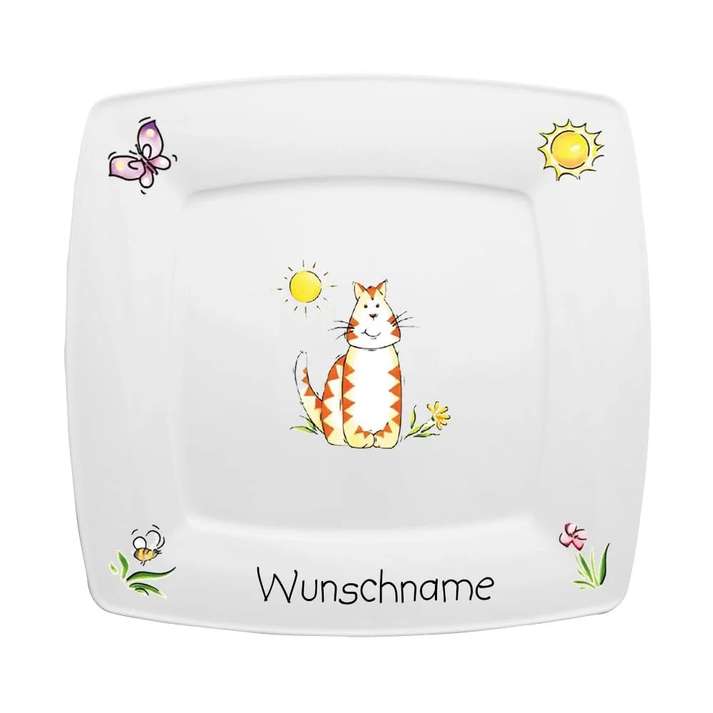 Детская Тарелка Doriantrade Квадратная для завтрака Фарфоровая Кот, фото №1 Детская Тарелка Doriantrade Квадратная для завтрака Фарфоровая Кот, фото №1