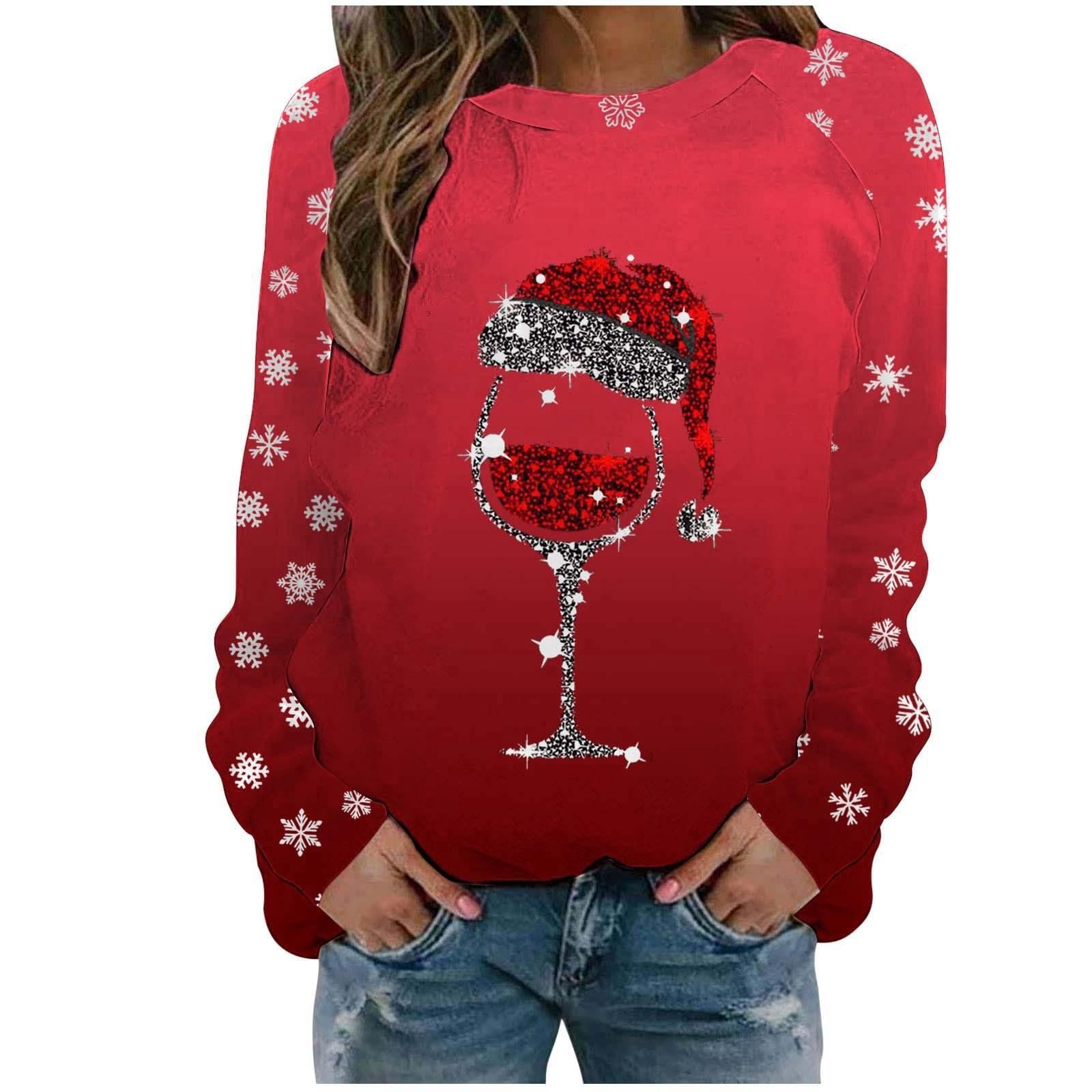 Женские свитшоты с изменяющимся цветом Cool Christmas Длинный рукав Круглый вырез Флисовая подкладка Графика Повседневный рукав реглан Зима Спортивный Зима Осень, фото №1