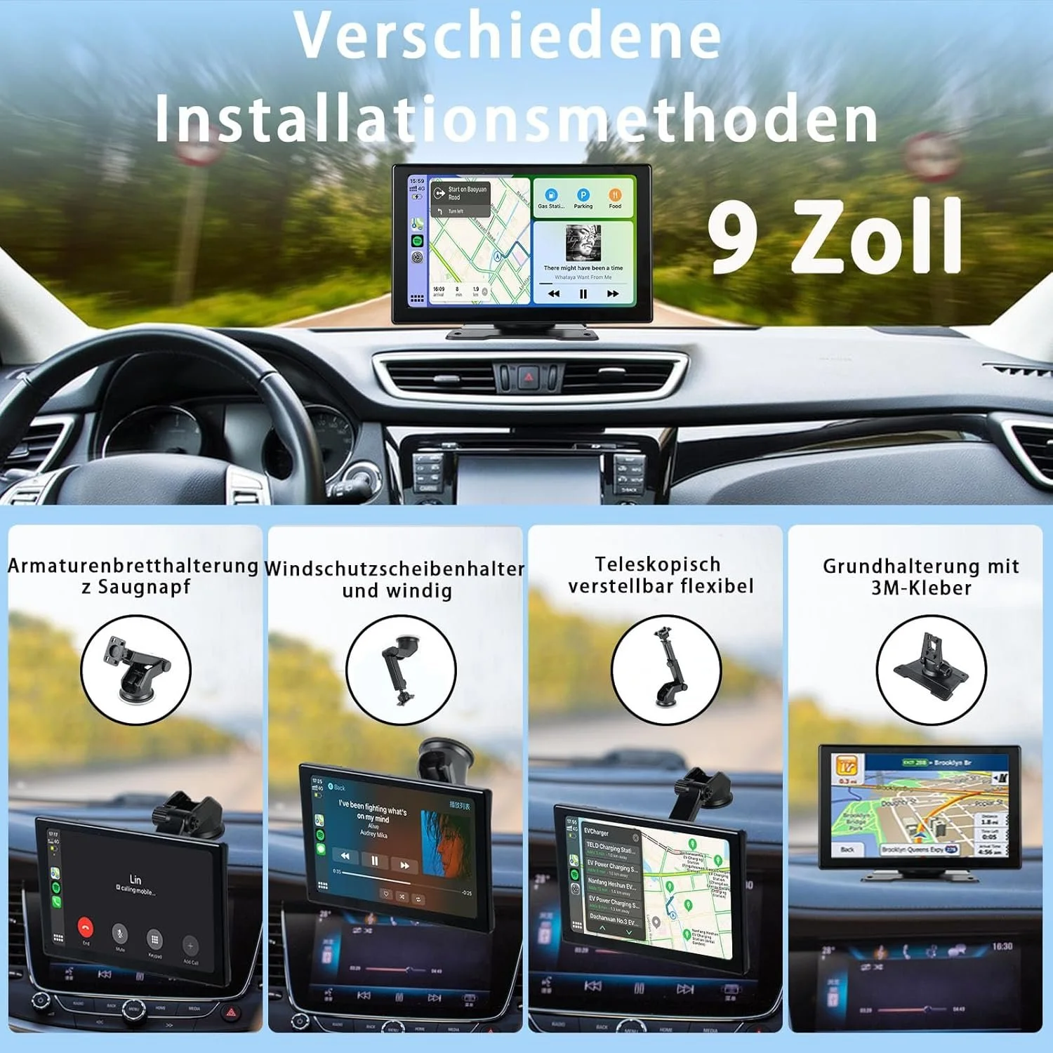 Сенсорный монитор 9" Plimpton L2 / CarPlay / Android Auto / Bluetooth / Wi-Fi / AUX / Черный, фото №3 Сенсорный монитор 9" Plimpton L2 / CarPlay / Android Auto / Bluetooth / Wi-Fi / AUX / Черный, фото №3