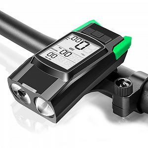 Купить Велосипедный компьютер BK-1920 с вело фонарем 2 LED Т6 дальний-ближний и звонком green - Фото 1 Велосипедный компьютер BK-1920 с вело фонарем 2 LED Т6 дальний-ближний и звонком green - Фото 1