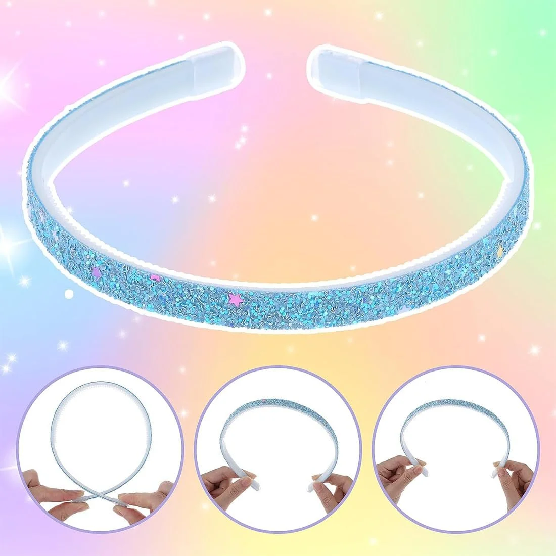 Набір з 5 блискучих обручів для волосся, фото №3