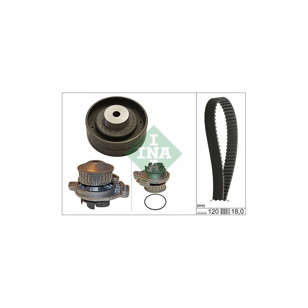 Водяной насос и комплект ремня ГРМ INA 530 0151 30 для AUDI VW, фото №1