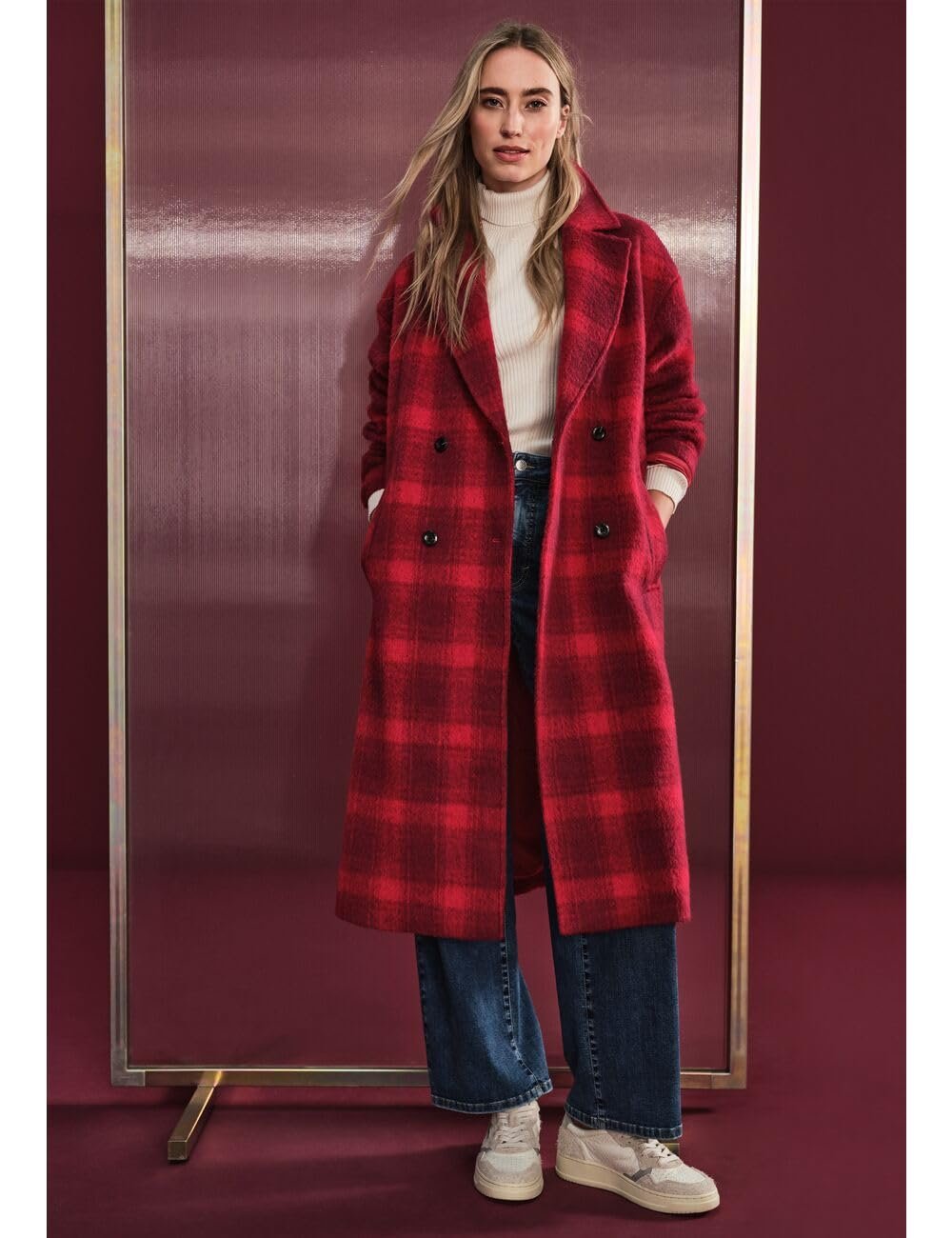 Пальто Street One Длинное в клетку, фото №6