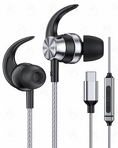 USB-C наушники In-Ear USB C Bass Stereo Noise Isolating с микрофоном USB C порт для Samsung S23 S24 S22 S21 S20 A54 iPad Pro Pixel 7 6a OnePlus 9 - Фото 1