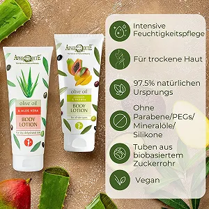 Лосьон для тела Aphrodite Набор по уходу за телом Интенсивное увлажнение, гладкая кожа - 1x лосьон для тела с алоэ вера, 1x лосьон для тела с манго и папайей - Укрепляющий крем для тела synthetic.ua - Фото 1