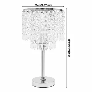 Настільна лампа кришталева скляна приліжкова з кнопковим вимикачем та круглою основою Modern Creative Design synthetic.ua - Фото 1