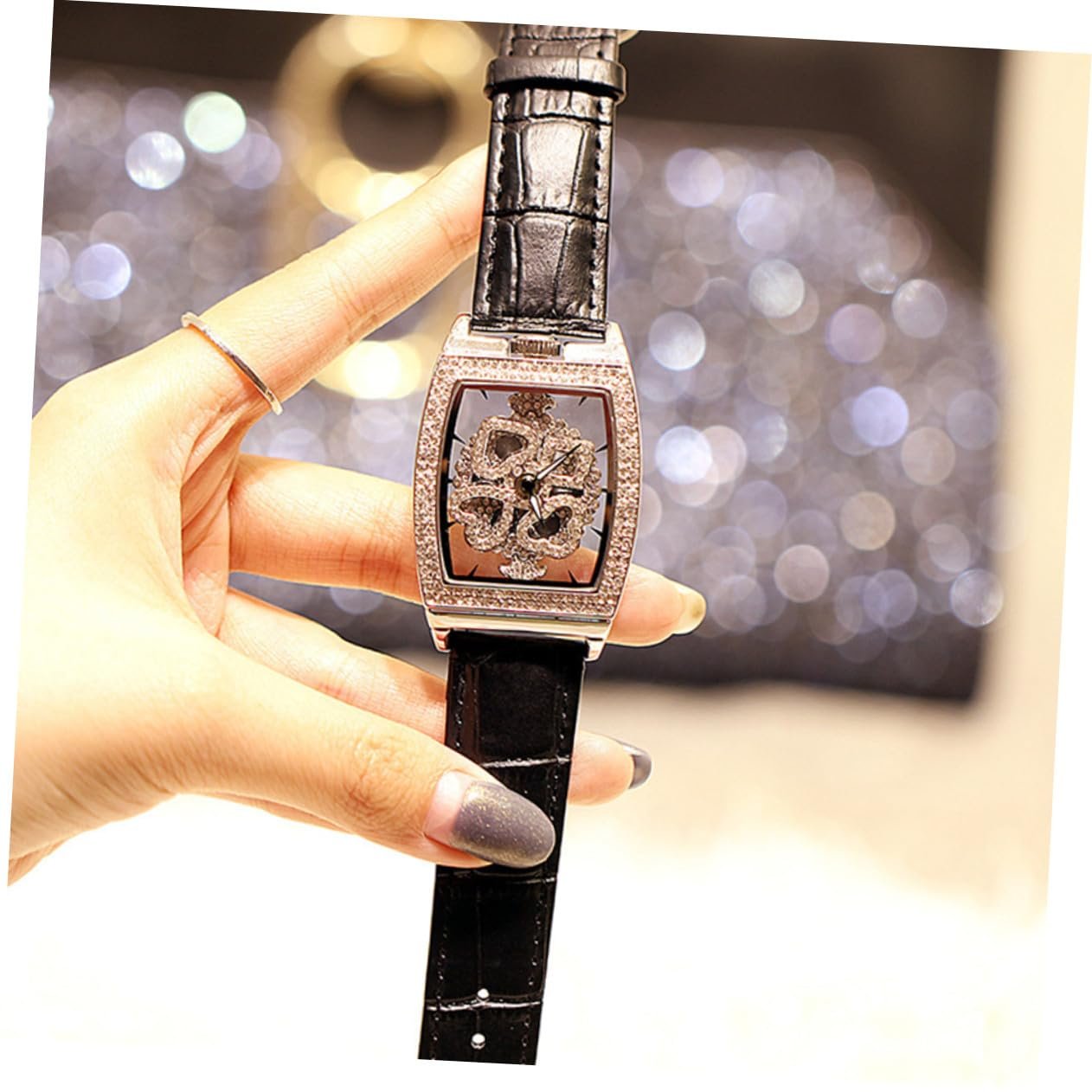 Годинник жіночий PartyKindom з браслетом зі справжньої шкіри, водонепроникний, фото №2