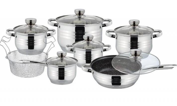 Набор посуды кастрюль из нержавеющей стали 12 предметов Banoo BN-5001, фото №1 Набор посуды кастрюль из нержавеющей стали 12 предметов Banoo BN-5001, фото №1