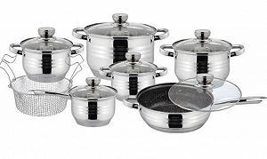 Набор посуды кастрюль из нержавеющей стали 12 предметов Banoo BN-5001 - Фото 1